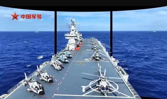 我国新型“准航母”震撼登场，载重达4万吨，甲板上布满15架直升机，直-20直升机大批量登舰-阿旺资源分享网