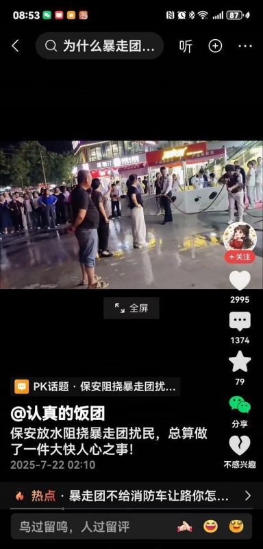 保安成功制止了暴走团对居民的侵扰，此举实乃一桩令人称快的好事！-阿旺资源分享网