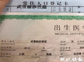 在南昌，一位母亲为她的孩子选取了名为“武雪丽莎芭蕊”的独特名字。-阿旺资源分享网