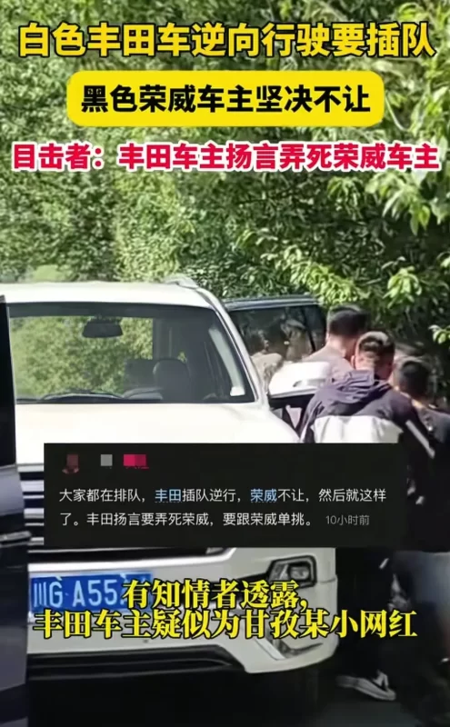 近日，丰田车主在道路上逆行企图插队，对方车主见状拒绝，丰田车主随后对对方发出恐吓，声称“我要弄死你”。-阿旺资源分享网